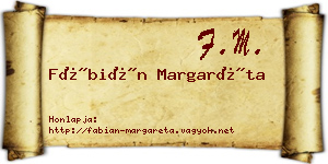 Fábián Margaréta névjegykártya