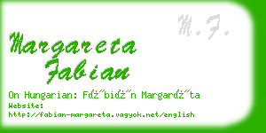 margareta fabian business card